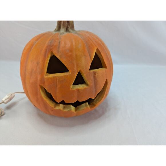 1993 Trendmasters Halloween Foam Blow Mold Pumpkin Jack O Lantern 10" - Picture 7 of 12